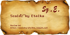 Szalóky Etelka névjegykártya