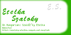 etelka szaloky business card